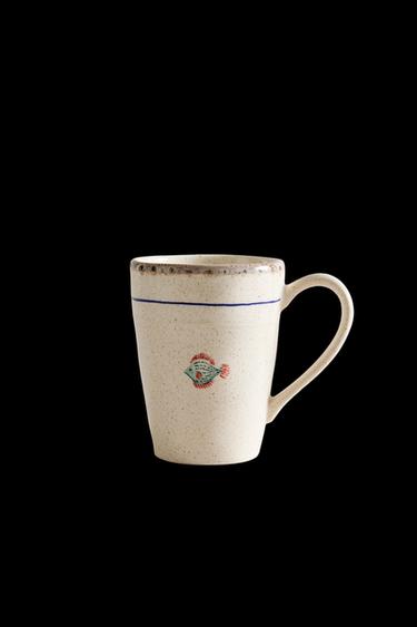 TASSE STEINGUT FISCH - Weiß / Blau von Zara - Bild 0