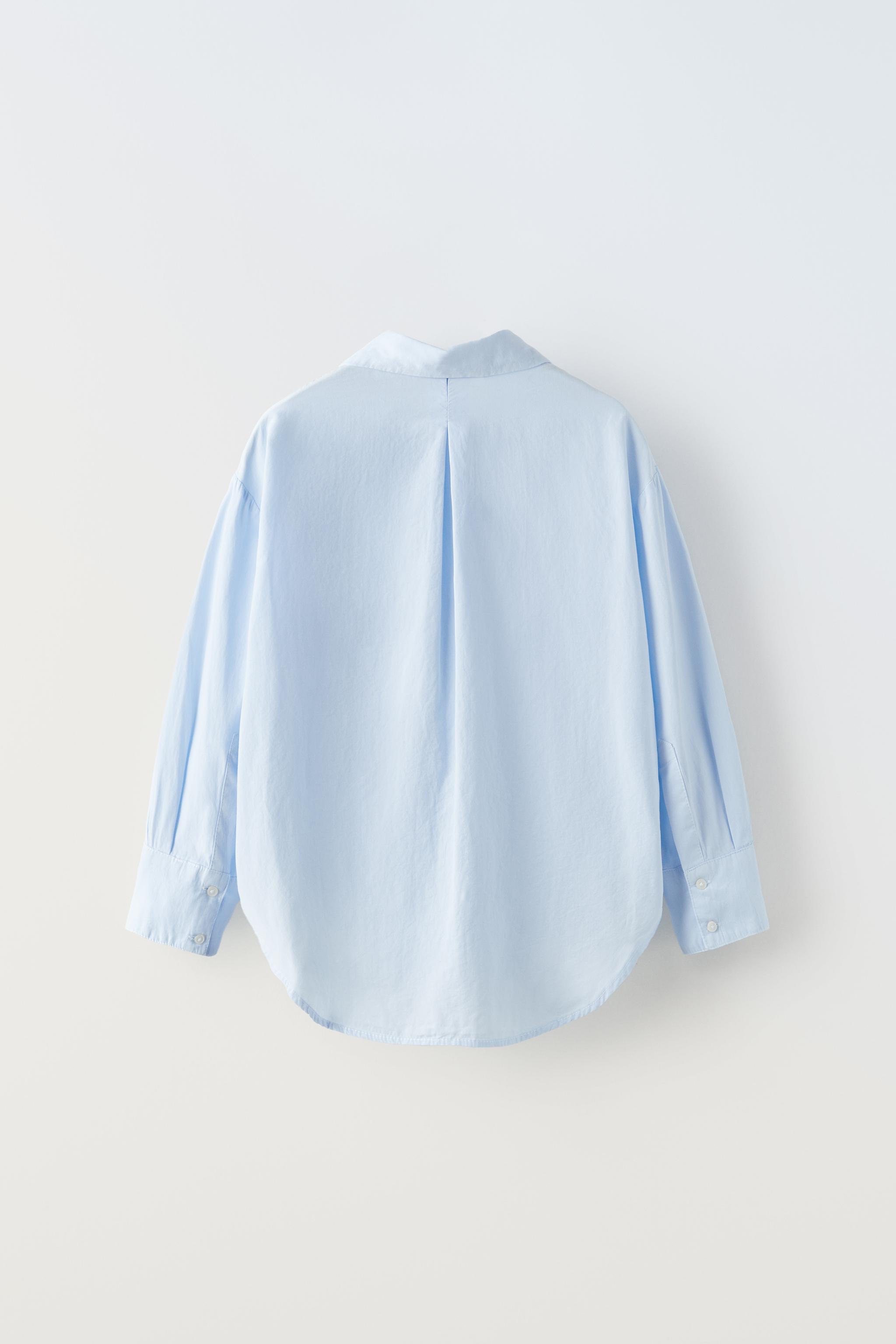 ポケット付きポプリンシャツ - ライトブルー | ZARA Japan / 日本