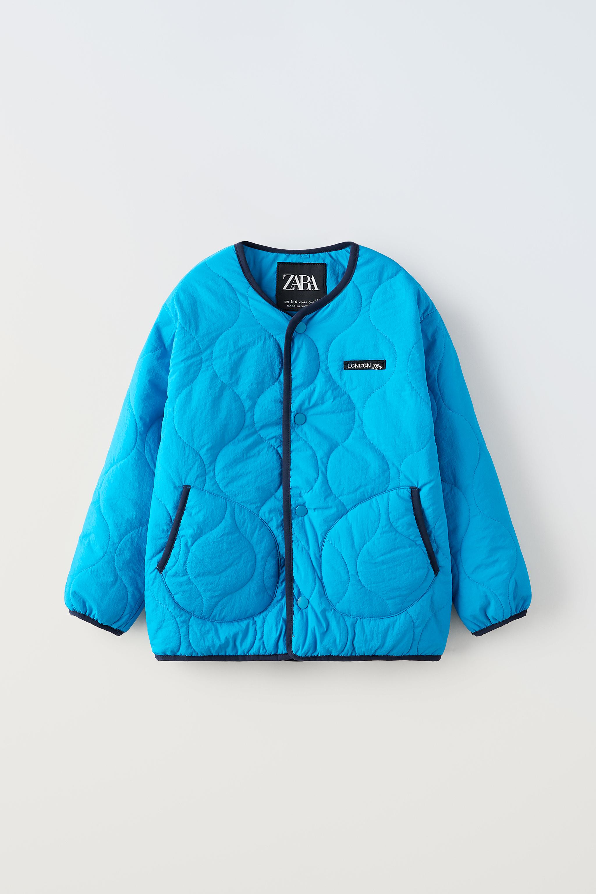 PIPED PADDED JACKET - Blue