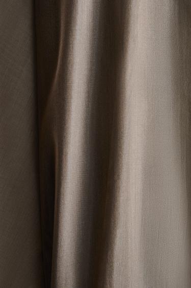 ORGANZA SILK DRESSING GOWN - Grey / Tan by Zara - Image 3
