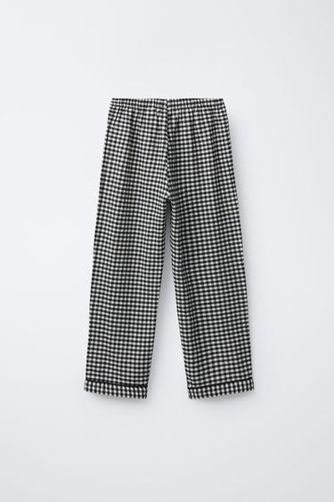 6-14 ANS/ PYJAMA À CARREAUX VICHY - Noir / Écru de Zara - Image 4