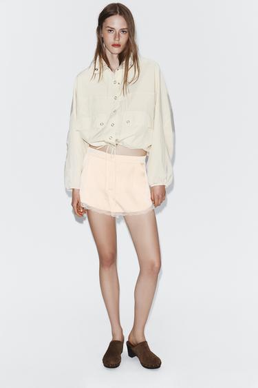 CHAQUETA NYLON BOLSILLOS - Beige de Zara - Imagen 0