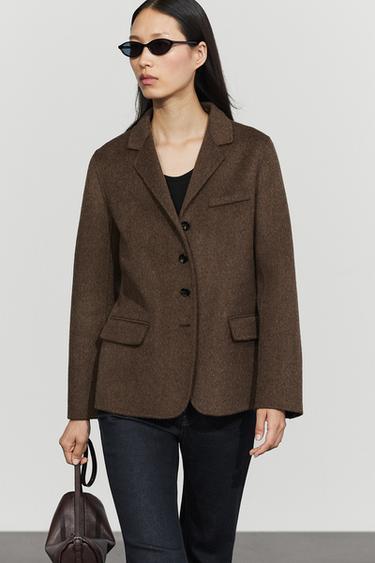 Zara Wool blend blazer - Dark brown