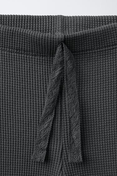 SWEATSHIRT AND WAFFLE LEGGINGS SET WITH BOWS - Anthracite grey by Zara - Image 4