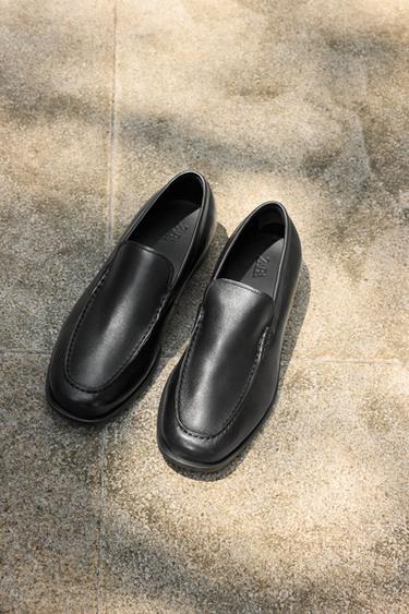 Zara 商務真皮樂福鞋 - 黑色