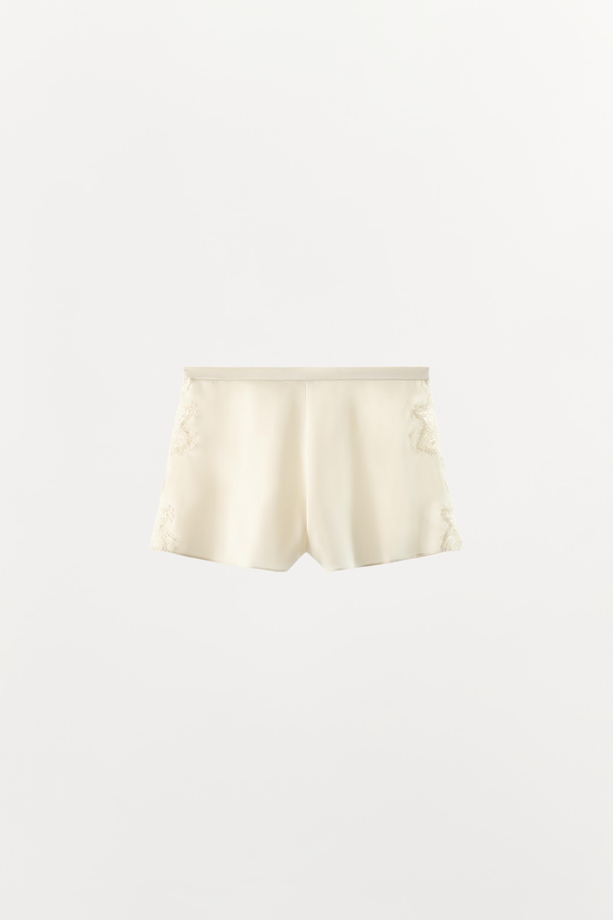 SATIN LACE SHORTS