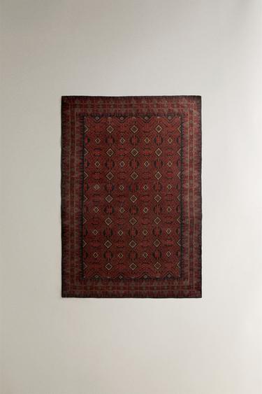 TAPIS EFFET VINTAGE LAINE - Bleu marine de Zara - Image 2