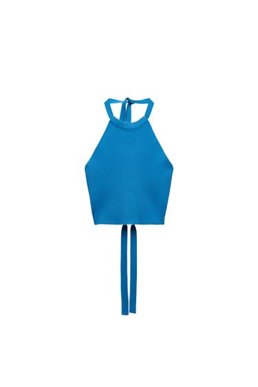 KNIT HALTERNECK TOP