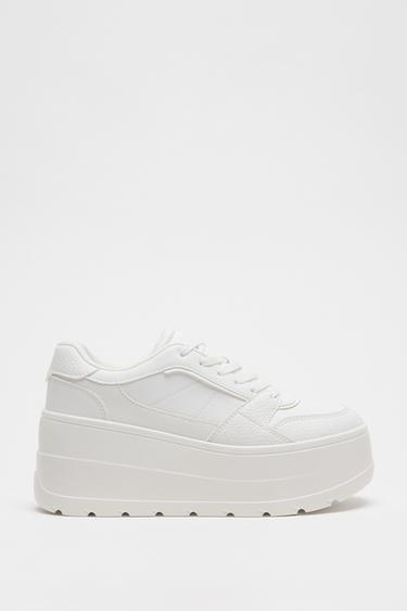 Zara PLATFORM SNEAKERS - White