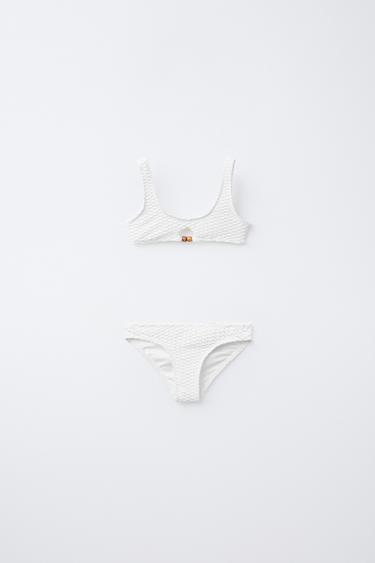 6-14 AÑOS/ BIKINI ESTRUCTURA BORLAS - Blanco de Zara