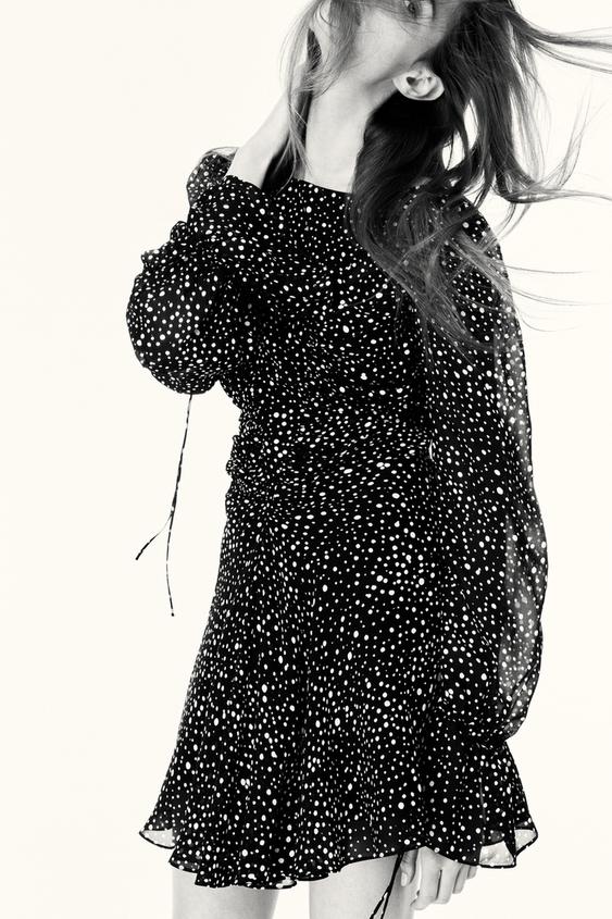 ROBE COURTE ?? POIS ZW COLLECTION - Noir / Blanc | ZARA Belgique / Belgium