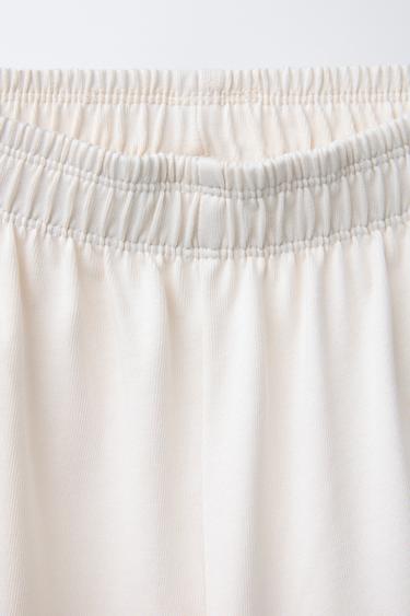 PANTALON WIDE LEG HEAVY WEIGHT - Écru de Zara - Image 1
