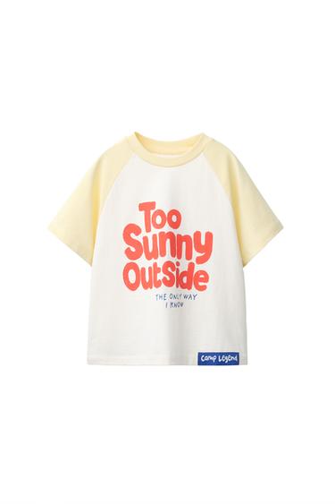 CAMISETA MANGA RANGLÁN ESTAMPADO TEXTO - Estampado de Zara