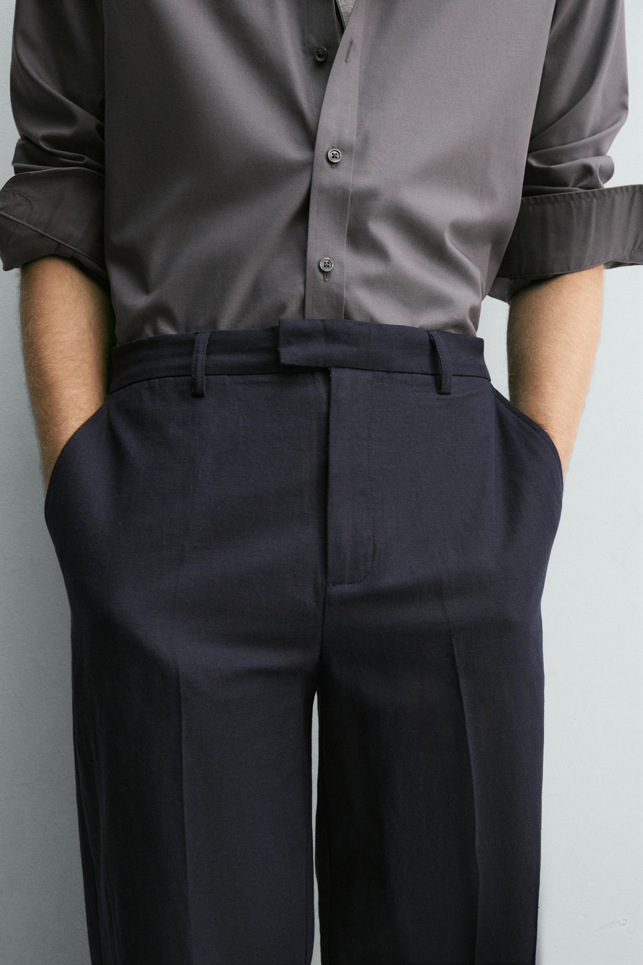 RELAXED FIT COTTON - LINEN PANTS