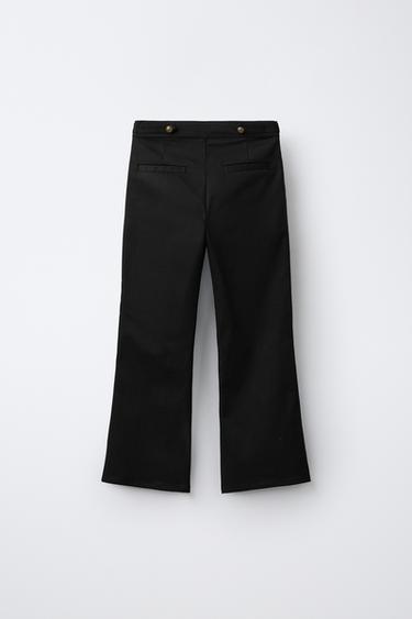 BUTTONED FLARED TROUSERS — Black 2