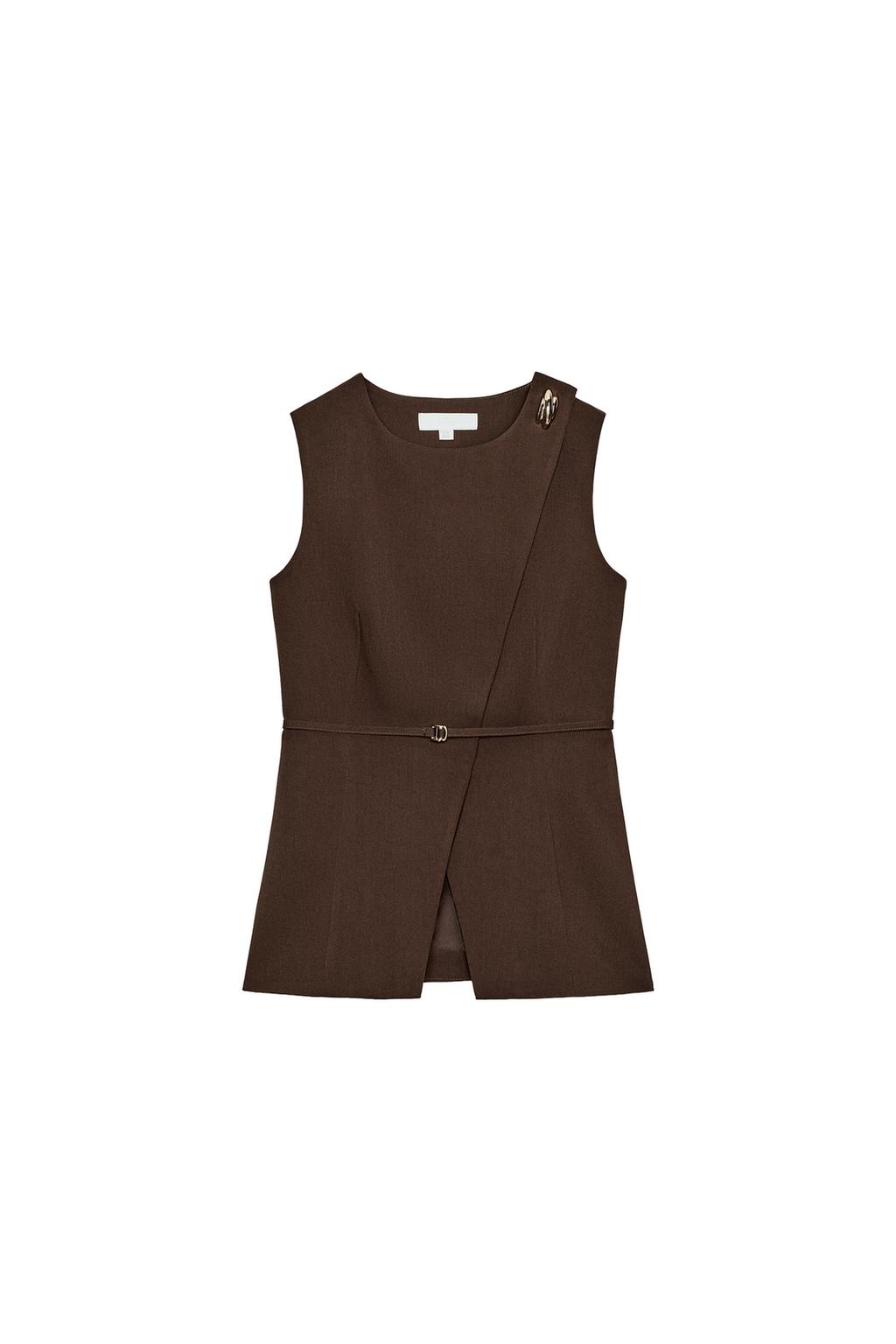 BELTED WRAP VEST - image 3