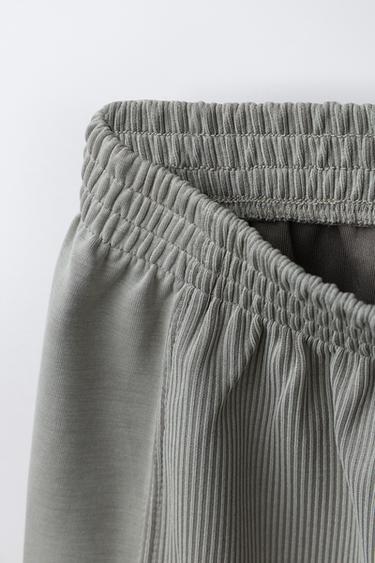 PANTALON WIDE LEG CÔTELÉ AVEC MODAL - Gris de Zara - Image 2
