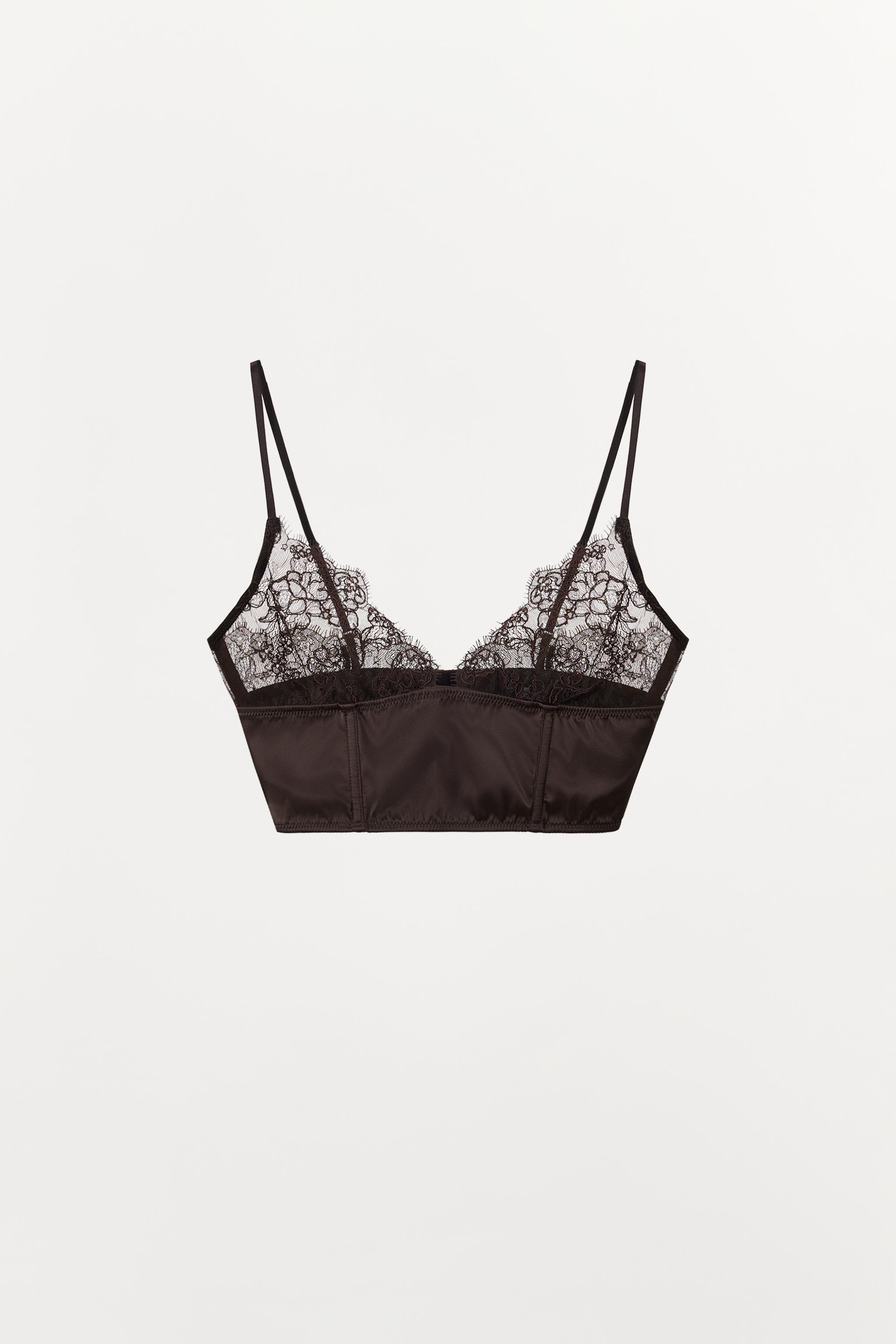 SATIN EFFECT LACE COMBINATION BRALETTE