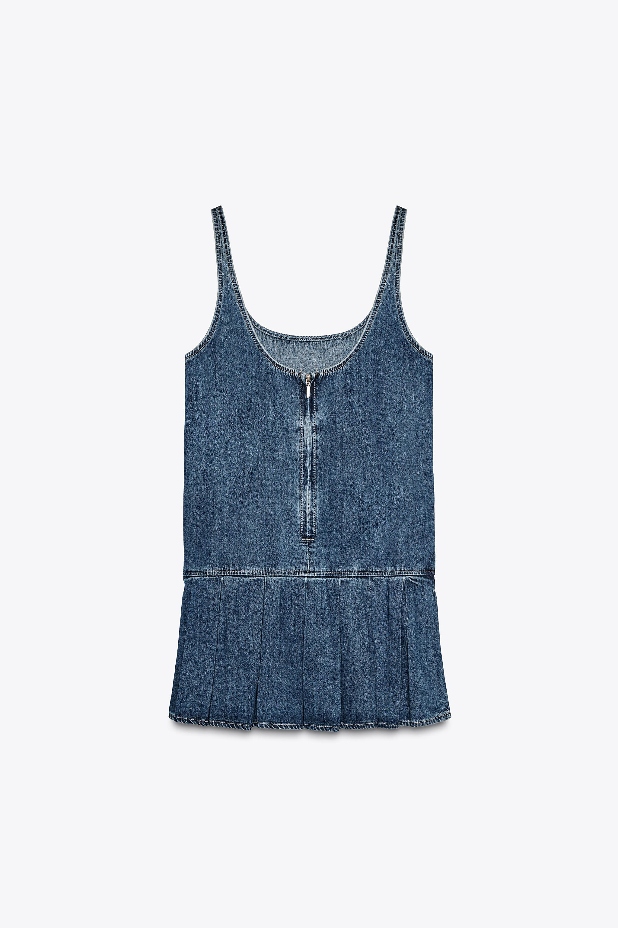 【ZARA】TRF デニム ボックスプリーツ ワンピース 4365/081/401 ZARA】TRF デニム ボックスプリーツ ワンピース 4365/081/401