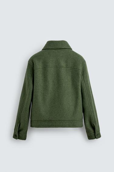 BLOUSON AVEC LAINE ET POCHES - Vert chiné de Zara - Image 7