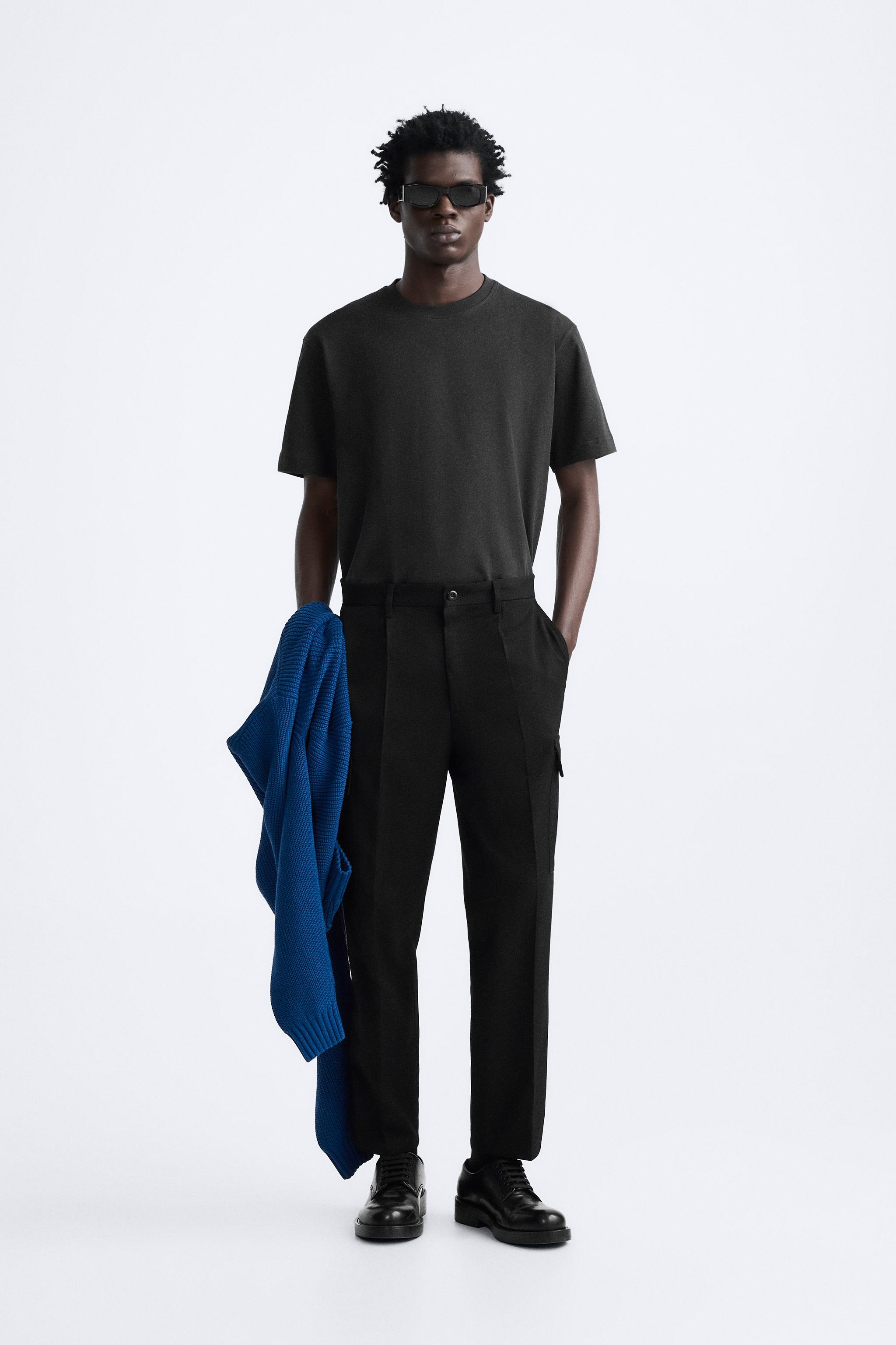 Image 3 of GLOSSY CARGO TROUSERS from Zara