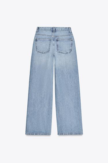 HIGH-WAIST TRF WIDE-LEG CROSSOVER WAIST JEANS - Indigo by Zara - Image 8