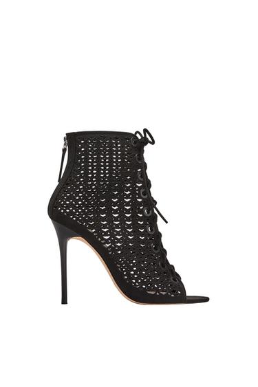 TIED WRAPAROUND HIGH-HEEL SANDALS