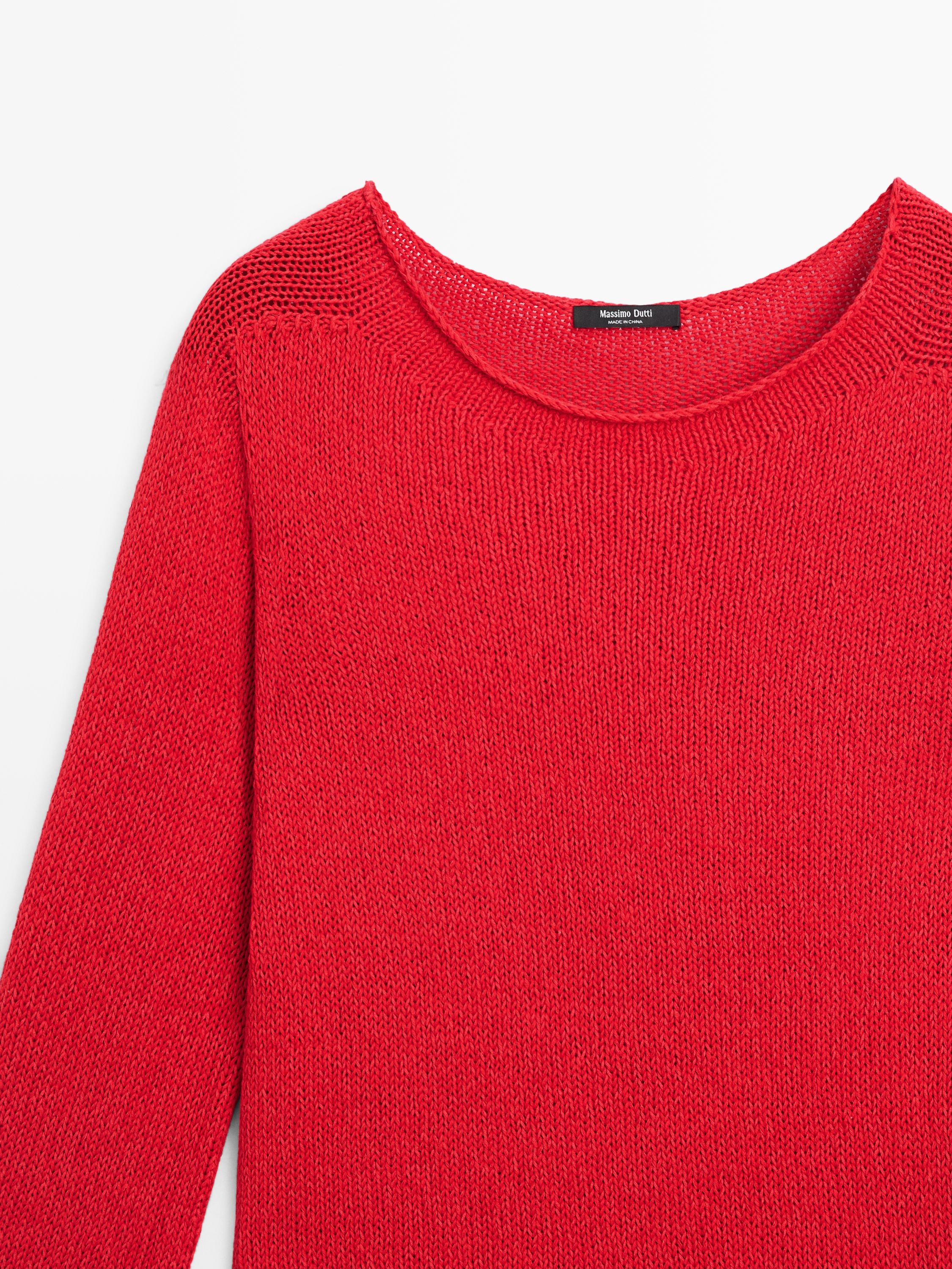 Asymmetric knit sweater