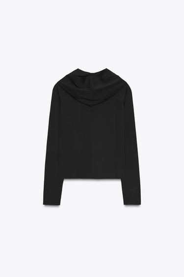 POLYAMIDE HOODIE - Black by Zara - Image 6