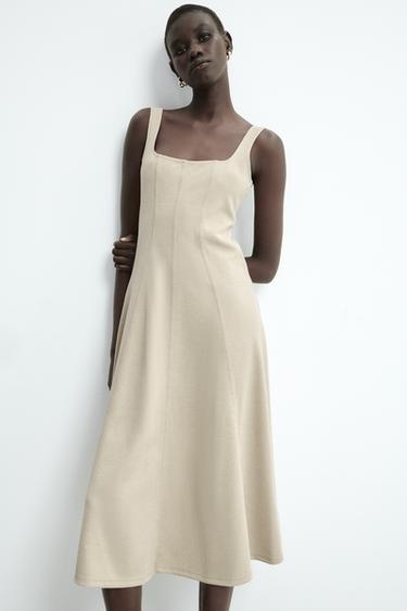 STRAPPY MIDI DRESS - Beige marl by Zara