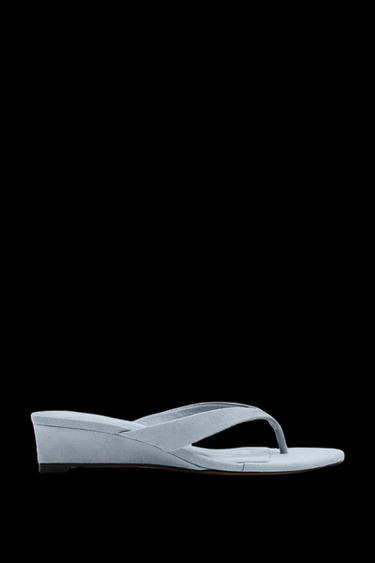 Zara WEDGE SANDALS - Blue