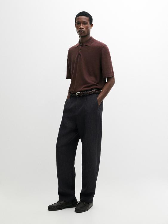 Linen knit polo sweater from Zara - $130