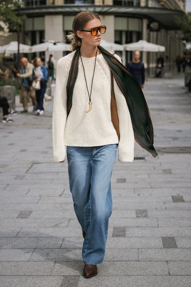 CHUNKY KNIT JUMPER - Ecru by Zara