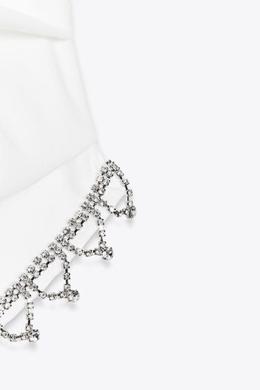 JEWEL STRAPLESS TOP - Oyster-white by Zara - Image 8