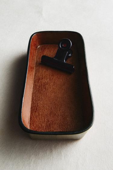 PLATEAU CUIR BORDS ARRONDIS - Marron de Zara - Image 4