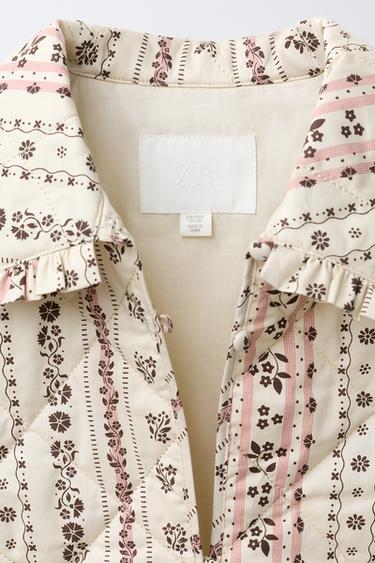 PRINTED PADDED JACKET - Light beige by Zara - Image 6