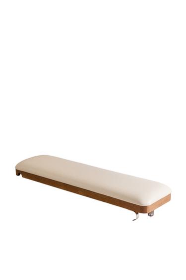 ADJUSTABLE WALL BAR LEATHER BENCH - Oyster-white by Zara