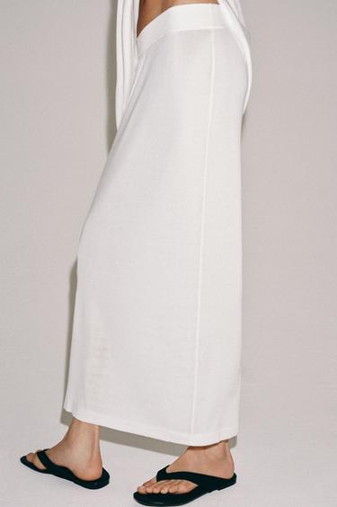KNIT MIDI SKIRT - White by Zara