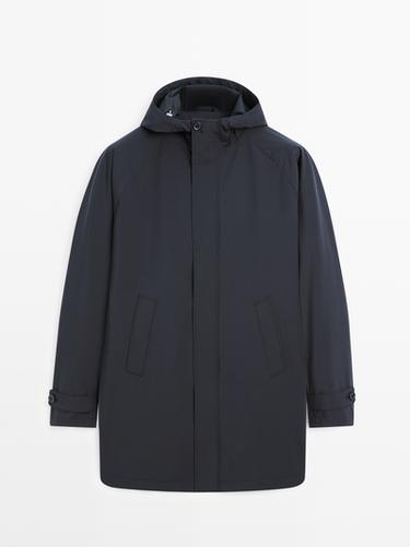 Parka larga capucha - Marino de Zara
