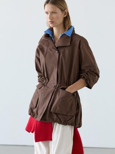 Zara Puff parka with collar detail - Brown / Taupe