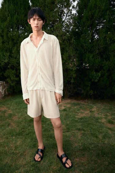 TEXTURED SEMI-SHEER SHIRT - Ecru by Zara
