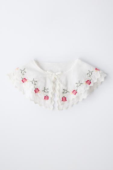 COL POPELINE BRODÉ POINT DE CROIX - Blanc de Zara - Image 4