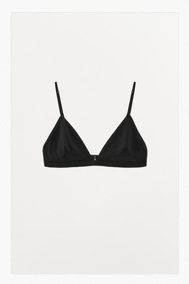 Zara MODAL TRIANGLE BRALETTE - Black