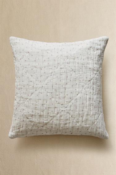 CHILDREN'S FLORAL MUSLIN CUSHION COVER - Pink by Zara