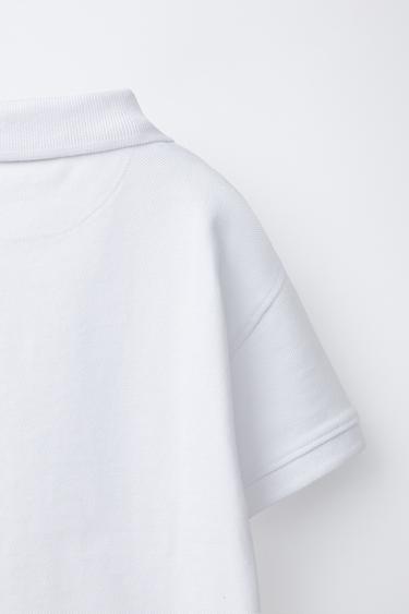 PLAIN PIQUÉ POLO SHIRT - White by Zara - Image 3