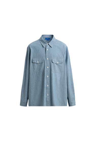 CHAMBRAY DENIM SHIRT AARON LEVINE X ZARA - Mid-blue by Zara