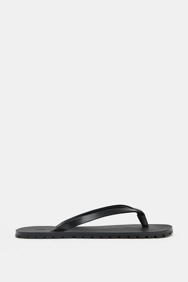 SANDALIA PIEL  PISO GOMA - Negro de Zara - Imagen 0