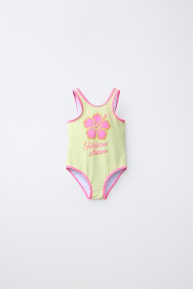 2-6 YEARS / HIBISCUS FLOWER SWIMSUIT - Fuchsia by Zara - Image 0