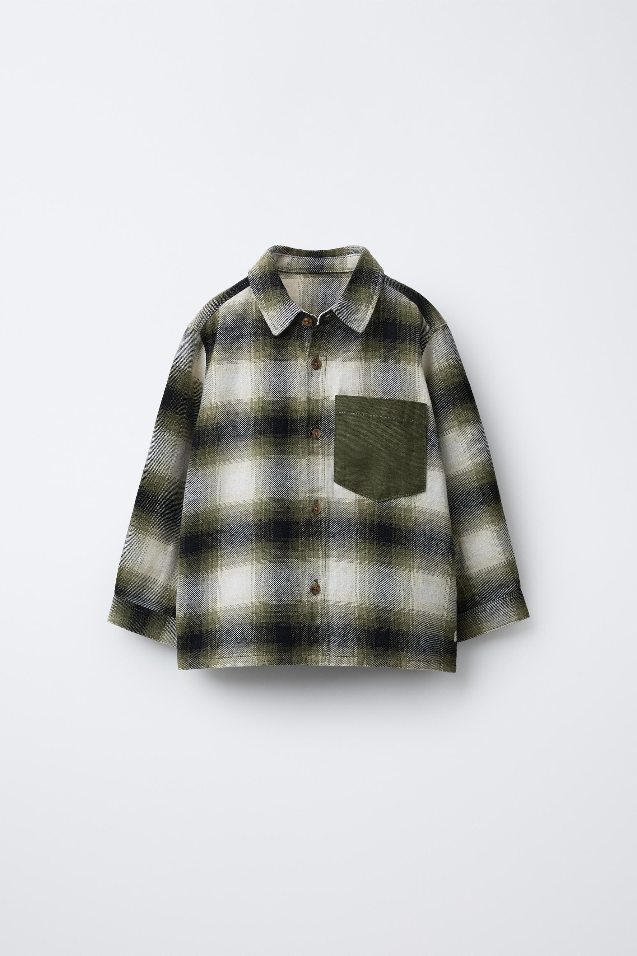 PLAID POCKET SHIRT Green ZARA United States