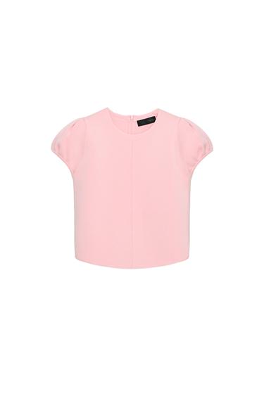 PUFF SLEEVE KNIT TOP - Pink by Zara